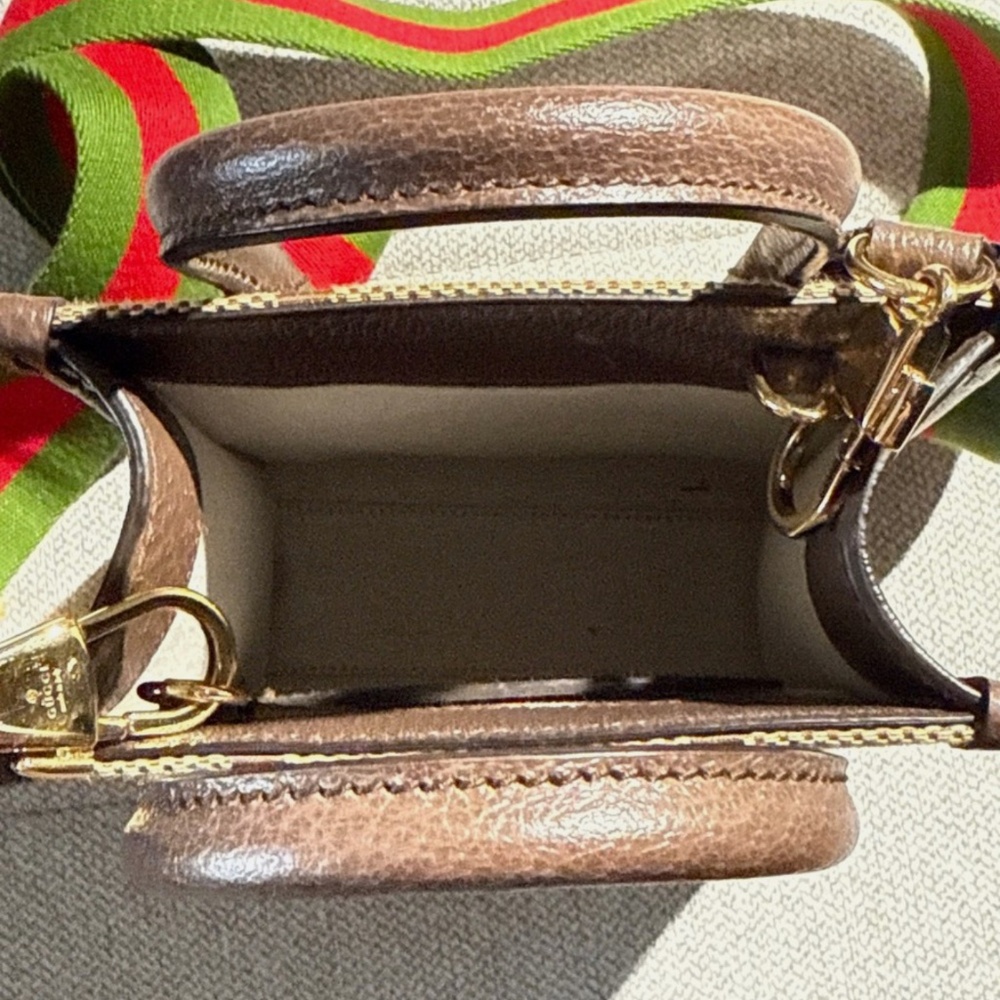 Gucci Monogram Jumbo GG Textured Dollar Web Strap Mini Tote Crossbody - Picture 2 of 6